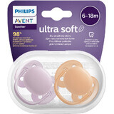 Philips Avent Ultrasoft Premium Chupete neutro 6-18m Niña 2 unidades