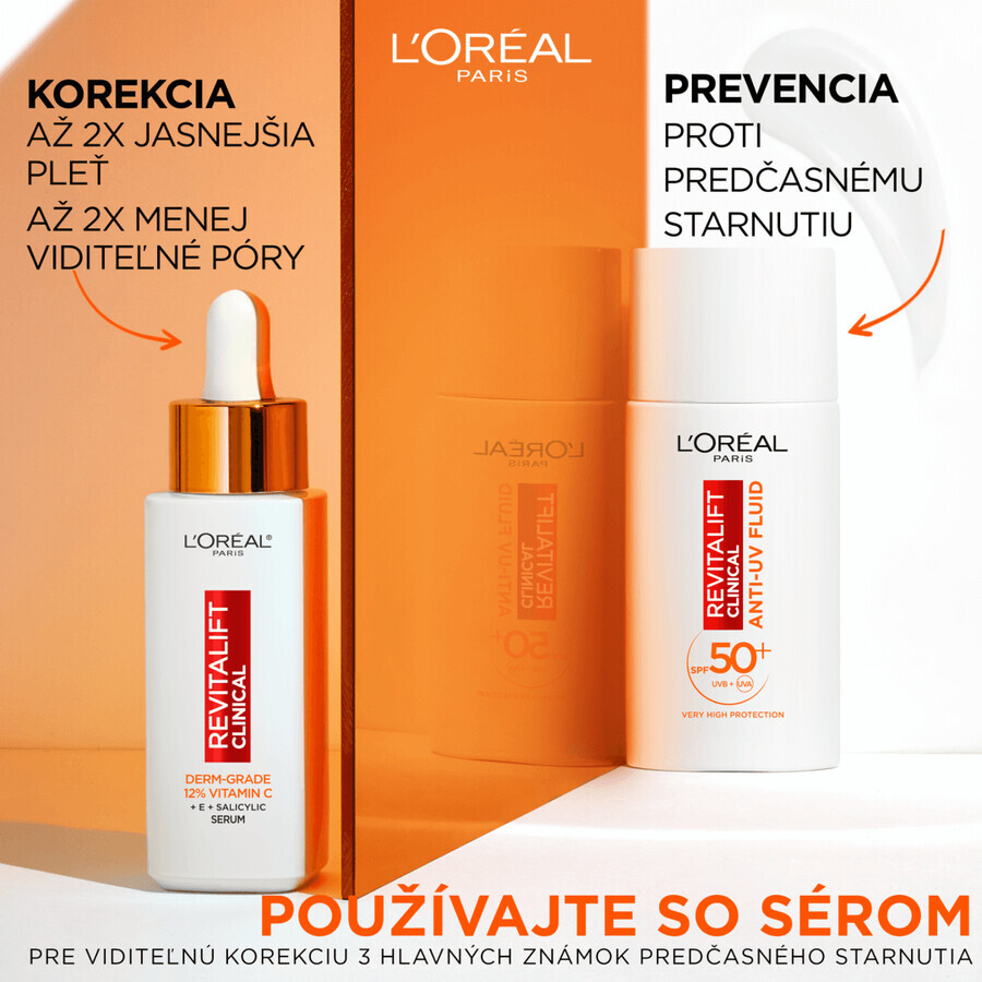 L'Oréal Paris Revitalift Clinical daily anti-UV ultra-high protection daily fluid mit SPF50+ und Vitamin C 50 ml