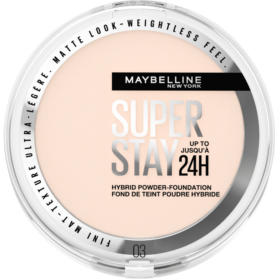 Maybelline Maybelline New York SuperStay 24H Hybrid Powder-Foundation 03 polvere per il trucco, 9 g