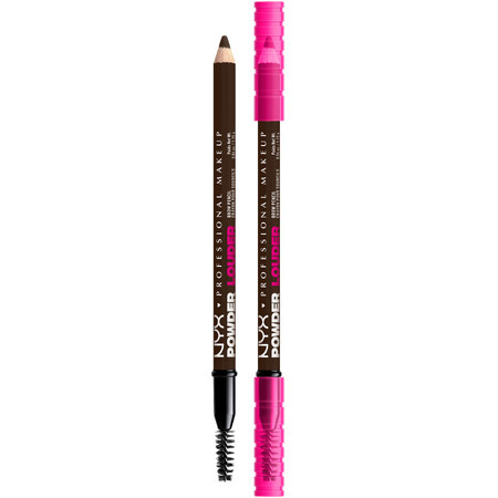 NYX Professional Makeup Powder Louder Brow Pencil Matita per sopracciglia, marrone scuro