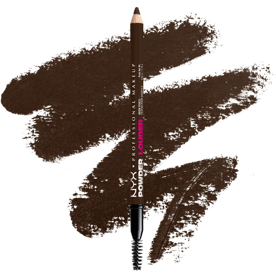 NYX Professional Makeup Powder Louder Brow Pencil Matita per sopracciglia, marrone scuro