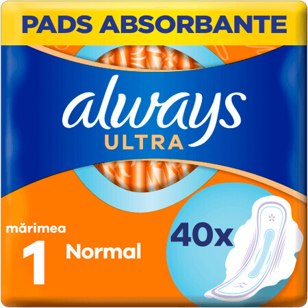 Serviettes hygiéniques Always Ultra Normal avec ailettes 40 pièces