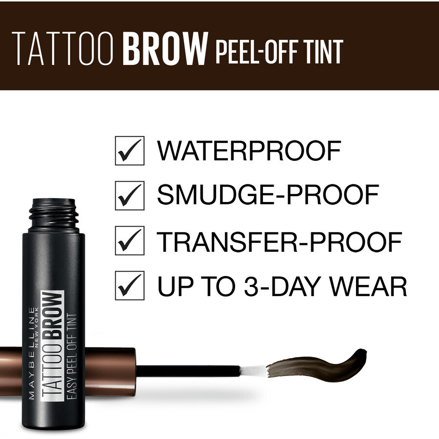 Maybelline New York Brow Tattoo Medium Bruin semi-permanente wenkbrauwkleur 02, 4,6 g