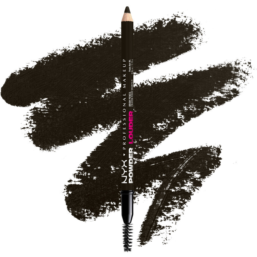 NYX Professional Makeup Powder Louder Brow Pencil Eyebrow Pencil, black