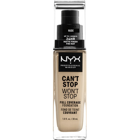 NYX Professional Makeup NYX Professional Makeup Can't Stop Won't Stop Fondotinta 24 ore ad alta copertura Fard - 6,5 Nude 30ml