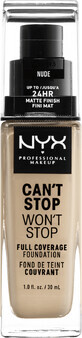 NYX Professional Makeup NYX Professional Makeup Can&#39;t Stop Won&#39;t Stop Fondotinta 24 ore ad alta copertura Fard - 6,5 Nude 30ml