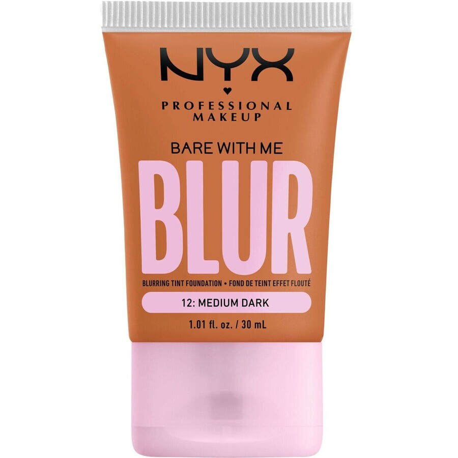 NYX Professional Makeup Bare With Me Blur Tint 12 Trucco medio scuro, 30 ml