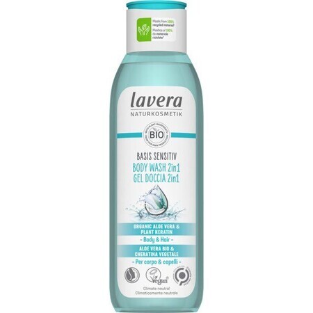 Lavera Basis Sensitiv 2-in-1 gel doccia corpo e capelli 250 ml