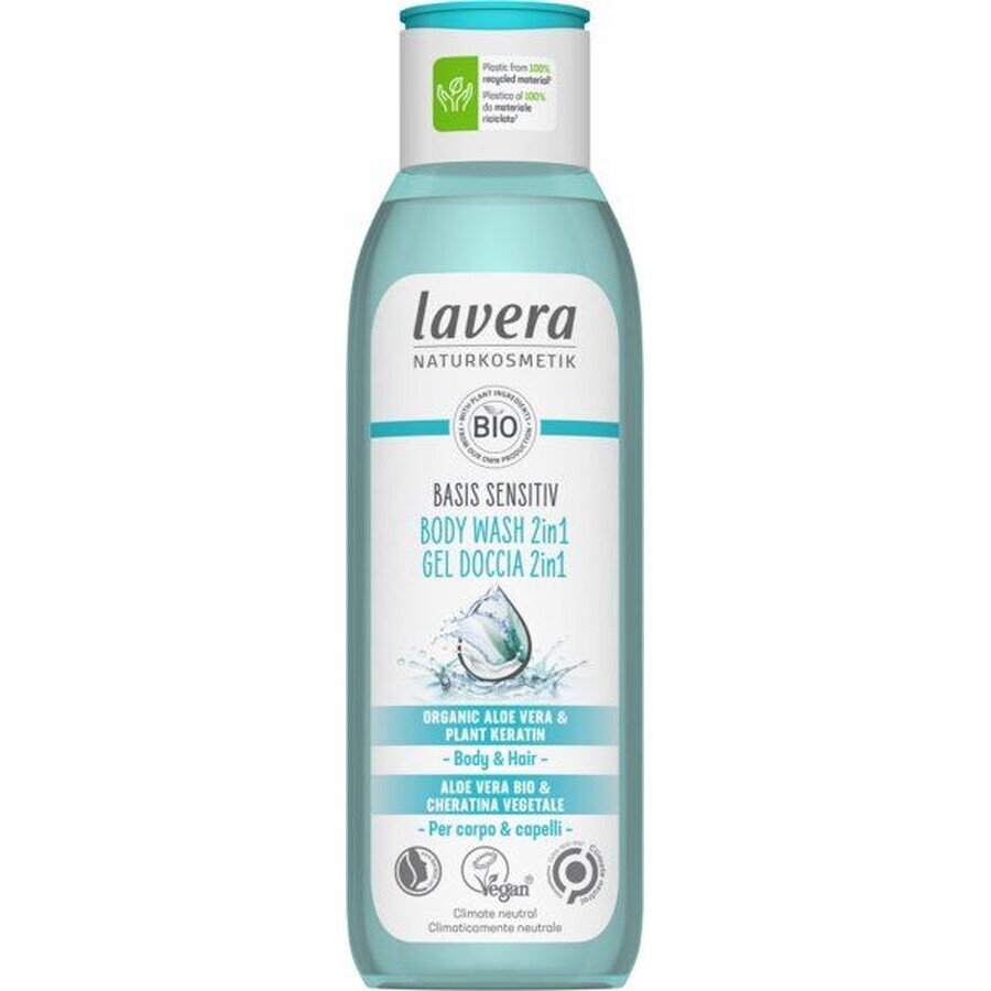 Lavera Basis Sensitiv 2-in-1 gel doccia corpo e capelli 250 ml