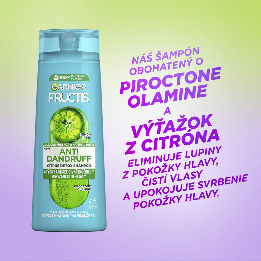 Garnier Fructis Antidandruff Citrus Shampoo für fettiges Haar mit Schuppenbildung, 250 ml