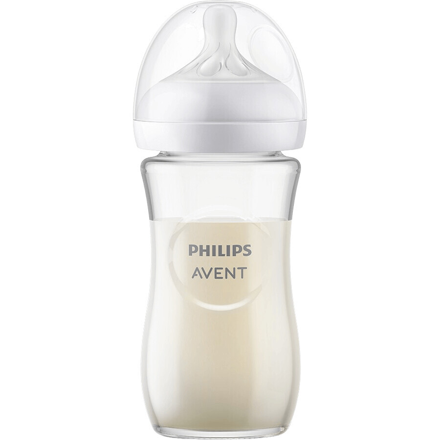 Philips Avent Natural Response Biberón de cristal 240 ml, 1m+