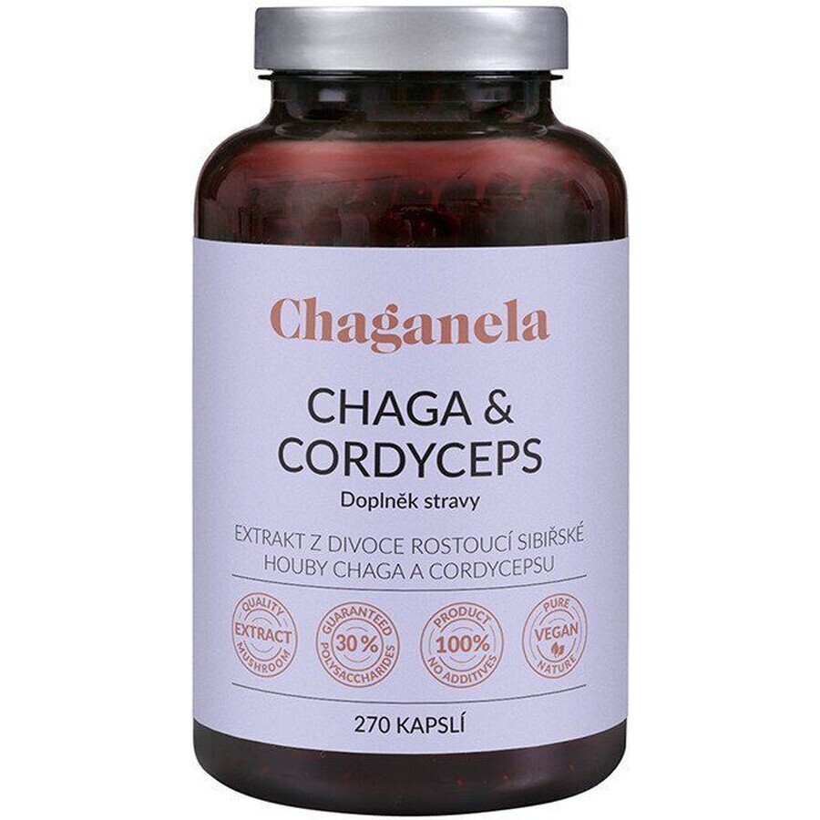 Chaganela Chaga extract cu cordyceps 270 capsule