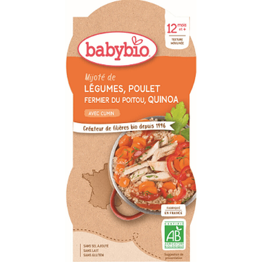 Babybio Menú verduras con pollo y quinoa 2 x 200 g