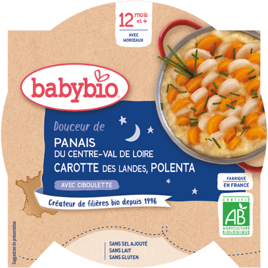 Babybio Menu della Buona Notte Polenta di prezzemolo, carote ed erba cipollina 230 g