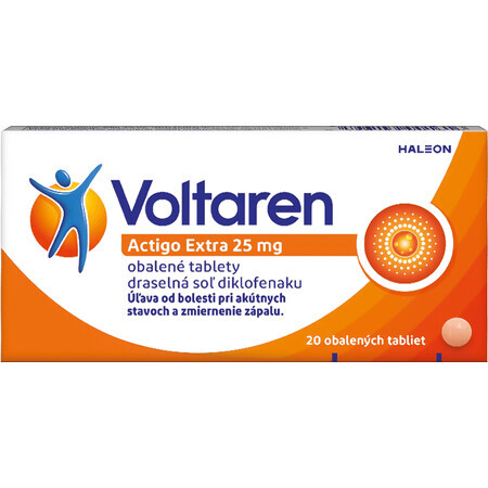 Voltaren Actigo Extra 25mg for muscle and joint pain 20 tablets