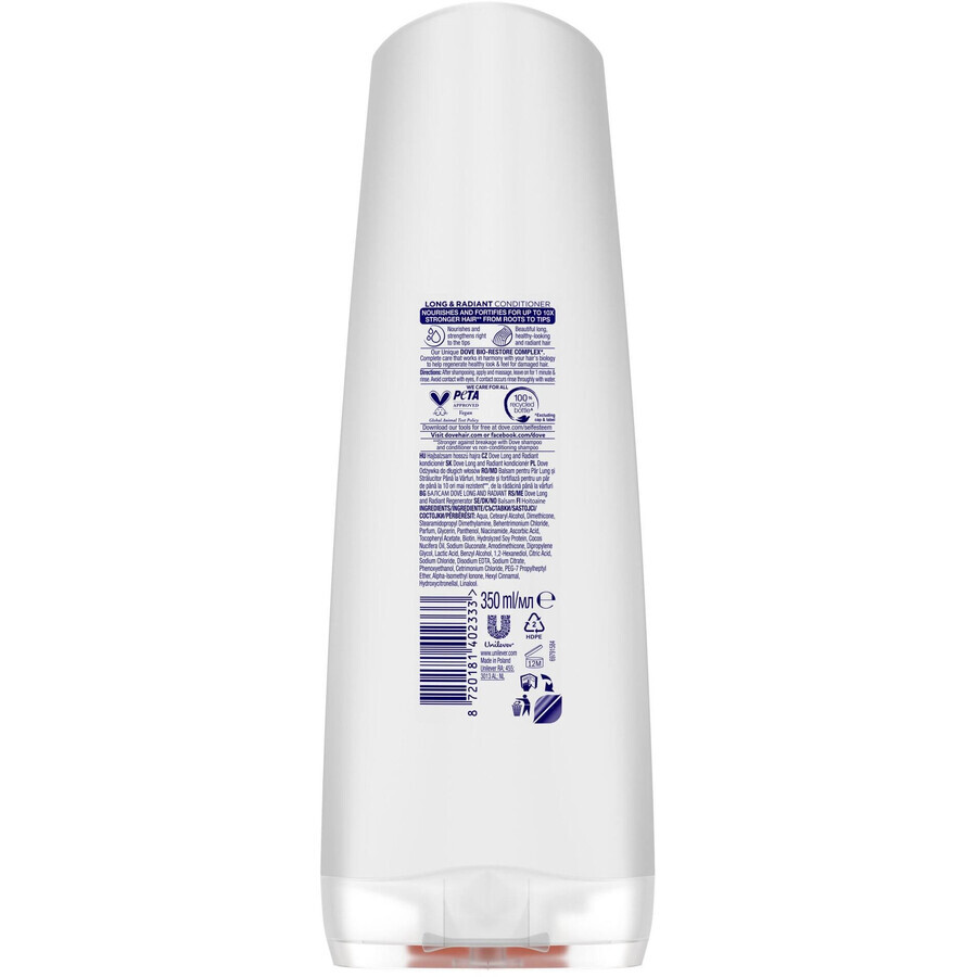 Dove Acondicionador Largo y Radiante 350 ml