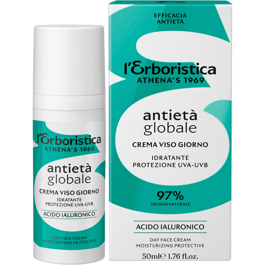 Crema de día antiedad global con ácido hialurónico y protección UVA-UVB 50 ml