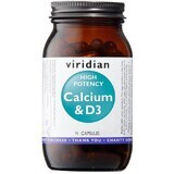 Viridian High Potency Calcium & D3 (calcium avec vitamine D3) 90 gélules