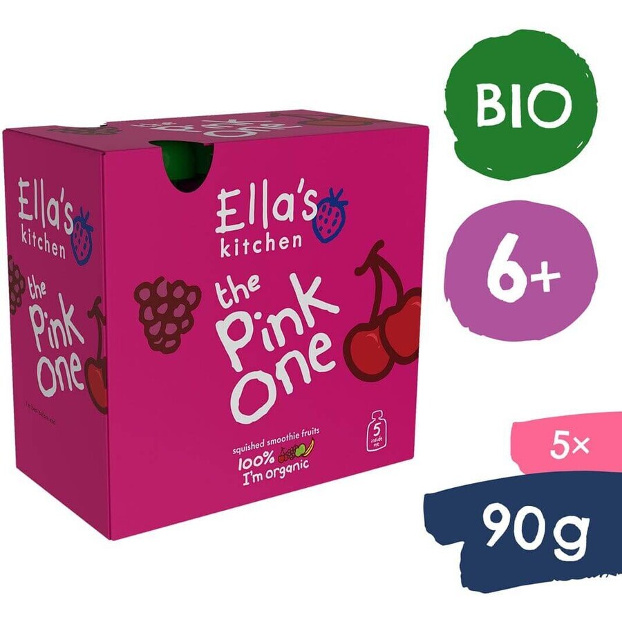 Ella's Kitchen BIO Pink Frullato di frutta singola con frutto del drago 5 x 90 g