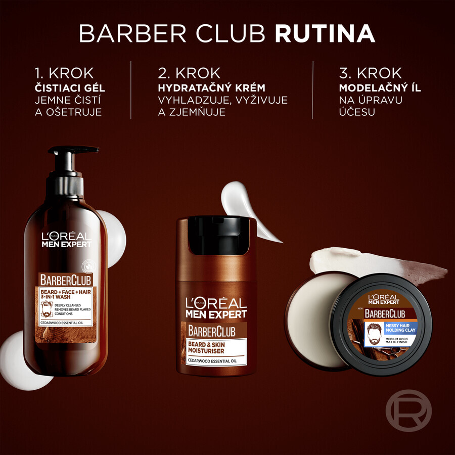 L'Oréal Paris Men Expert Barber Club Crème hydratante pour la barbe, le menton et la peau, 50 ml