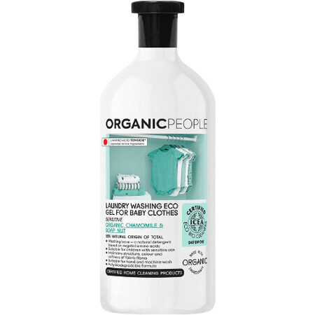 Organic People Gel per il bucato dei bambini, camomilla e noce di sapone 1000 ml