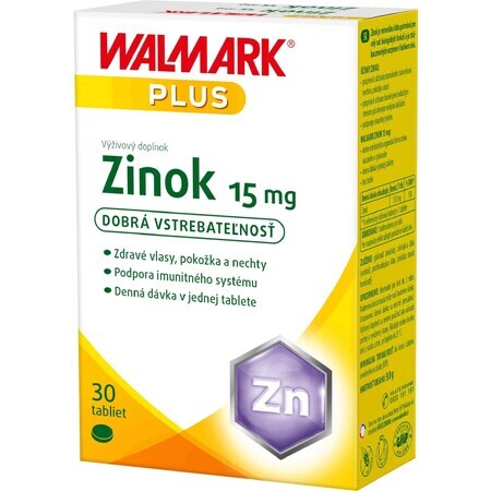 Walmark Zinc 15mg, 30 comprimidos