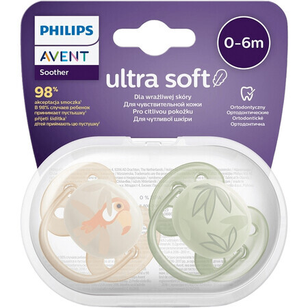 Philips Avent Ultrasoft Premium Chupete Pet Boy 0-6m 2 unidades