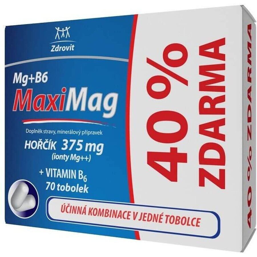 MaxiMag Magnesio 375 mg+B6 40% senza 70 capsule