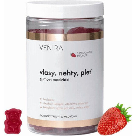 Venira Capelli, unghie e pelle, orsetti gommosi, fragola 60 pezzi