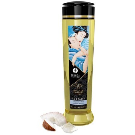 Shunga Olio per massaggi erotici Adorabile Olio per massaggi erotici al cocco 240 ml