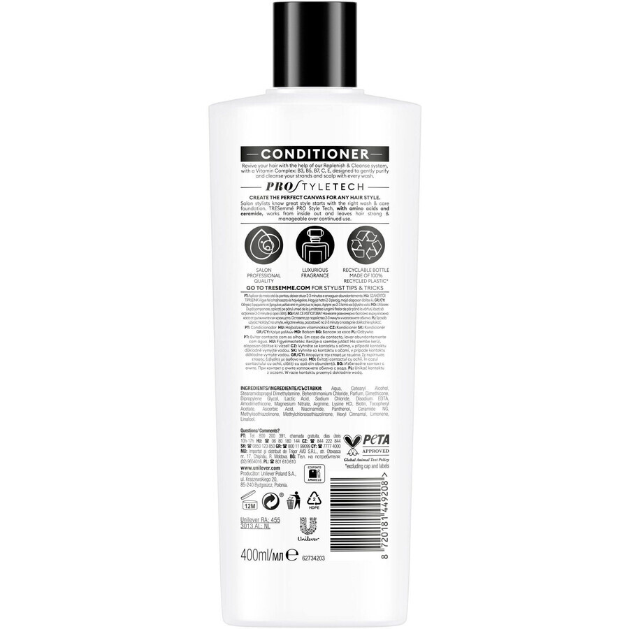 TreSemmé Replenish & Cleanse Balsamo vitaminico per capelli grassi 400 ml