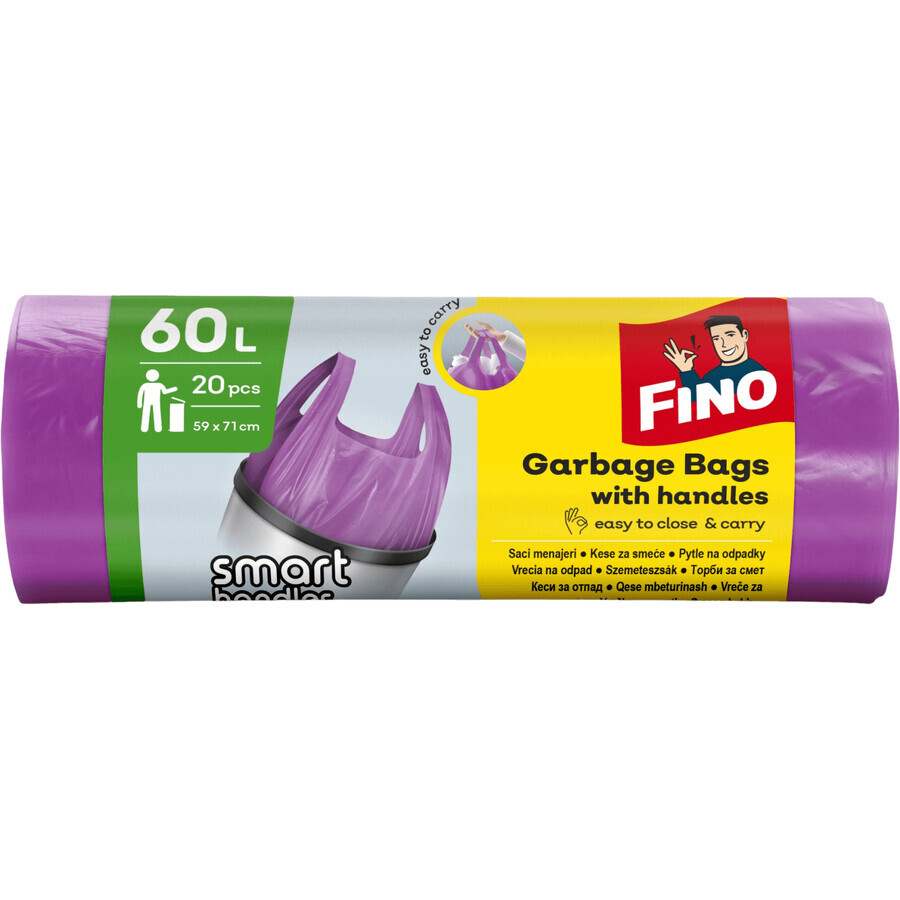 Fino Color Garbage bags with handles purple 20 x 60 l