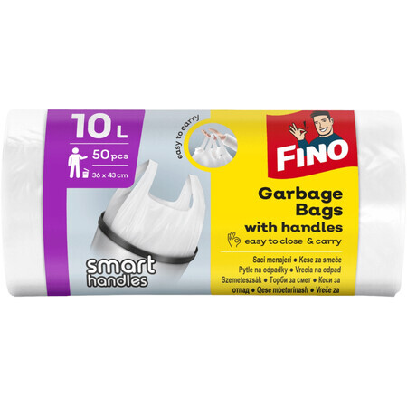 Fino Color Garbage bags with handles white 50 x 10 l