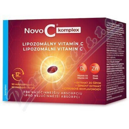 Novo C KOMPLEX Vitamina C liposomal con vitamina D3 y zinc 90 cápsulas blandas