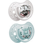 LOVI Mini chupete de silicona con etiqueta mini Dynamic WILD SOUL, para niños, 0-2m, 2 uds.