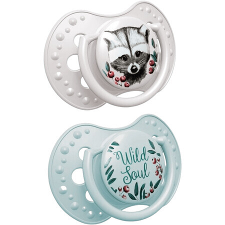 LOVI Mini chupete de silicona con etiqueta mini Dynamic WILD SOUL, para niños, 0-2m, 2 uds.