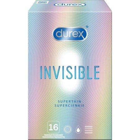 Durex Invisible Invisible Extra Thin Extra Sensitive Condoms 16 pieces