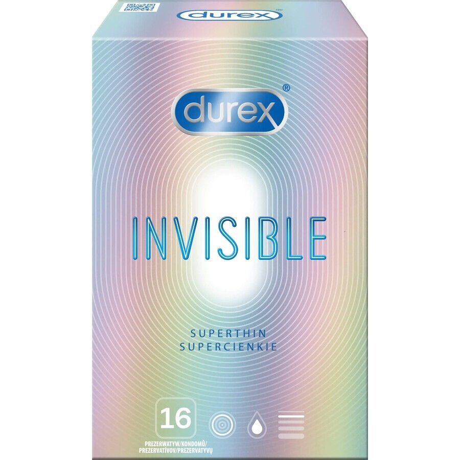 Durex Invisible Invisible Extra Thin Extra Sensitive Condoms 16 pieces