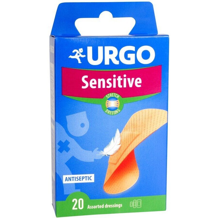 Urgo Sensitive Stretch Cerotto antisettico per smagliature, pelle sensibile, 3 misure 20 pz.