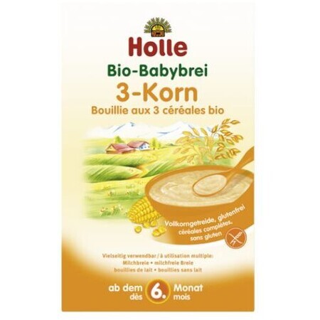 Holle Gachas de avena bio con 3 cereales. 250 g