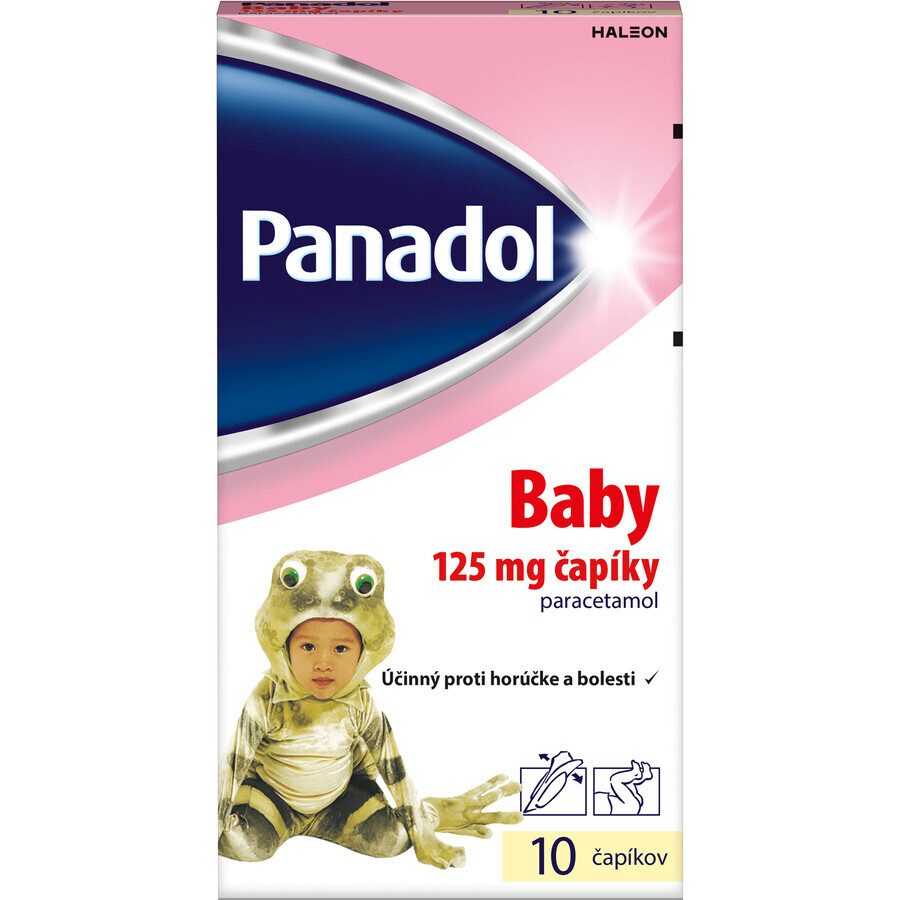 Panadol Baby supposte 125 mg per febbre e dolore nei bambini 10 pz.