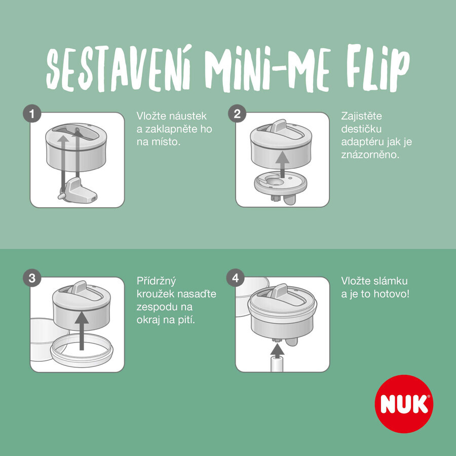 Nuk Mini-Me PP Flip Sticlă verde 450 ml