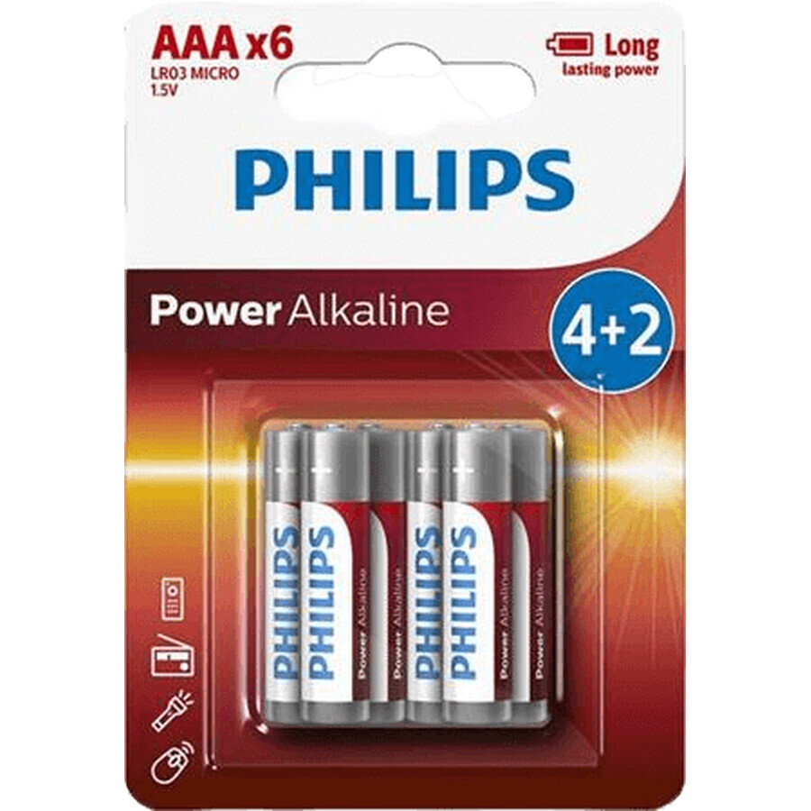 Philips Batterie LR03P6BP/10 6 Stück