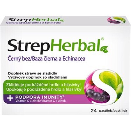 Strepherbal Zwarte vlierbes en echinacea 24 pillen