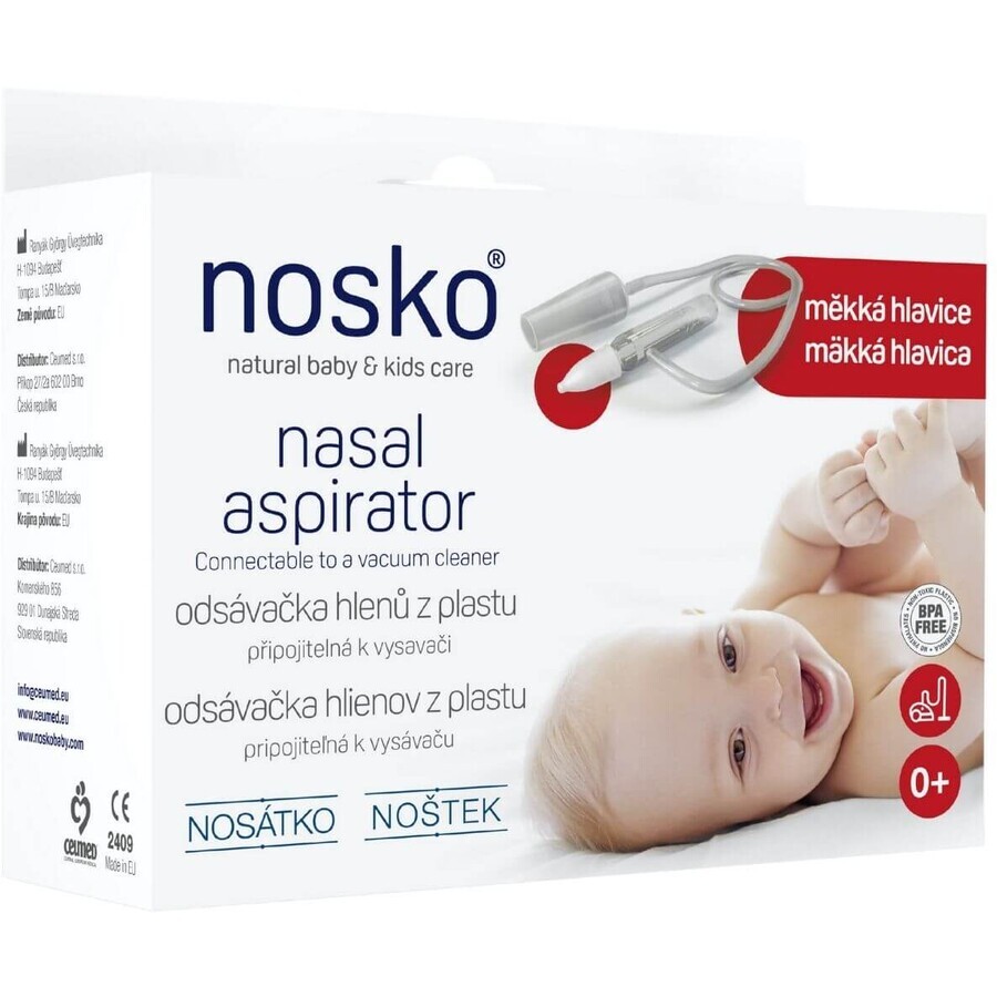 Nosko Plastic sputum extractor with soft head, attachable to a vacuum cleaner