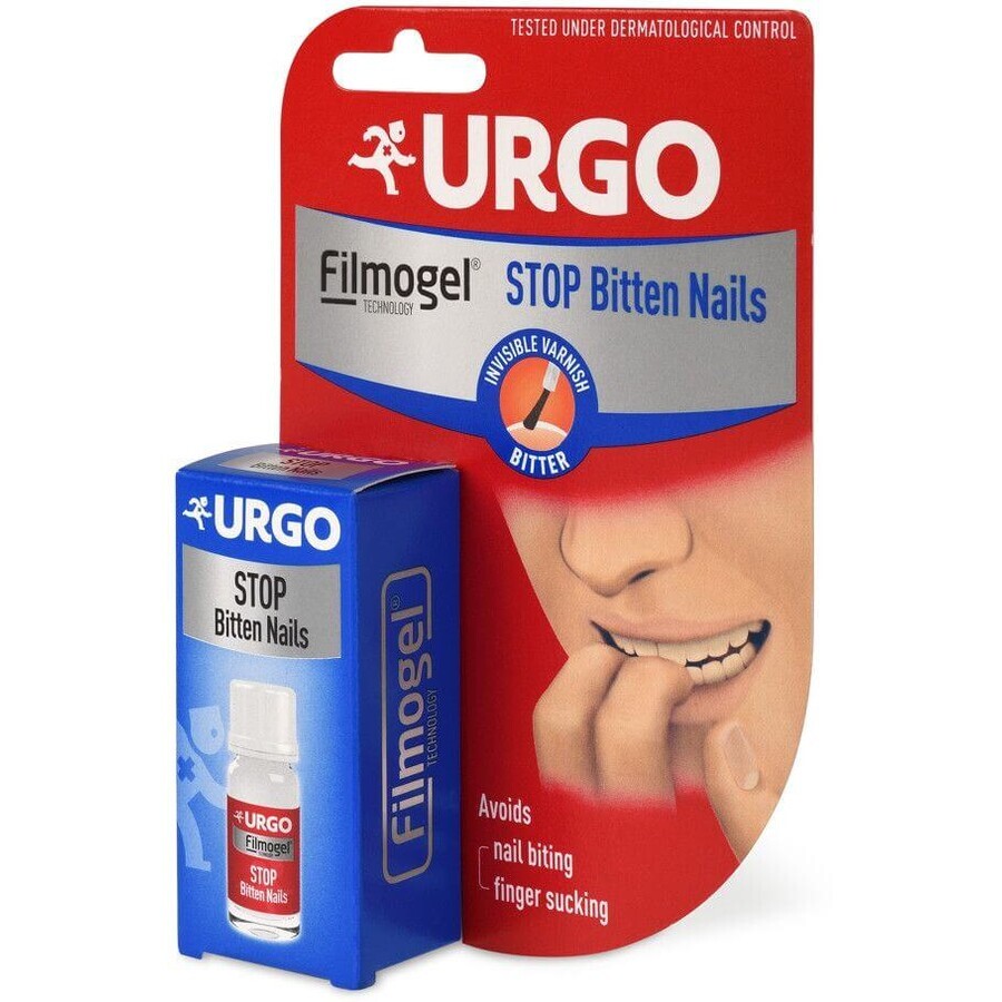 Urgo STOP Nail Biting Translucent Bitter Lacquer, Filmogel 9 ml