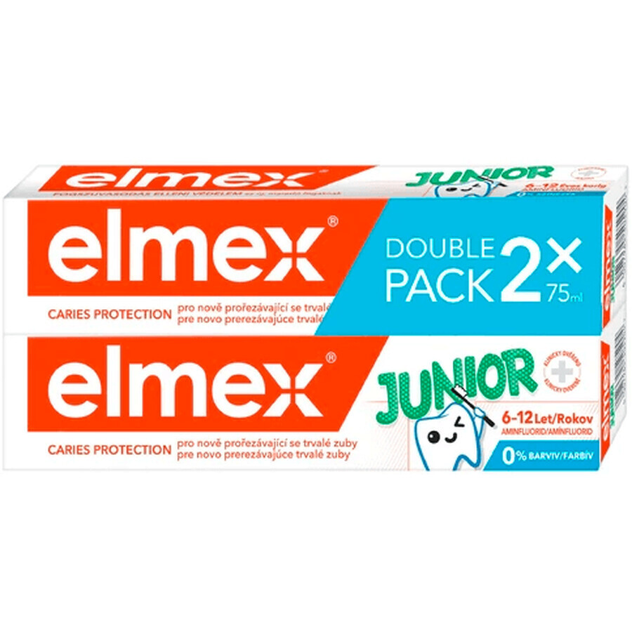 Elmex Pastă de dinți pentru copii Junior Duopack 2 x 75 ml