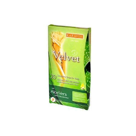 Velvet Aloe Vera Body Waxing Strips, 20 pieces, Karaver