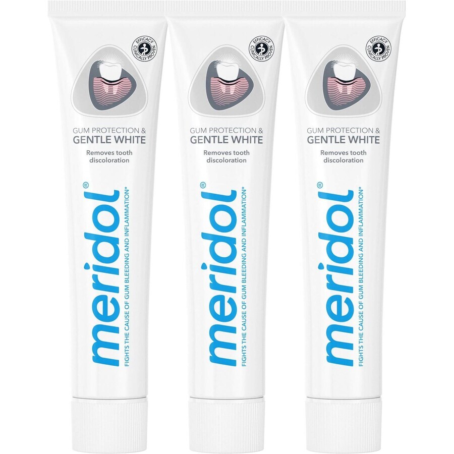 Dentifricio Meridol Protezione Gengive & Bianco Delicato 3 x 75 ml