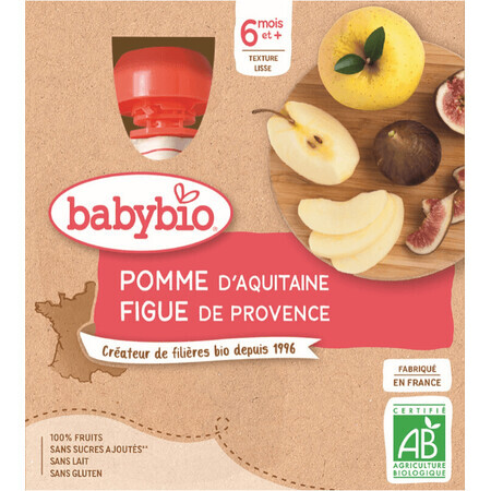 Babybio Doypack appel en vijg 4 x 90 g